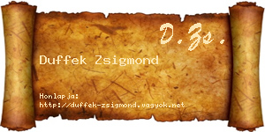 Duffek Zsigmond névjegykártya