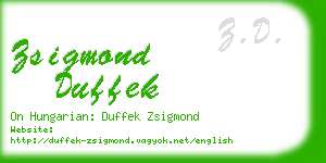 zsigmond duffek business card